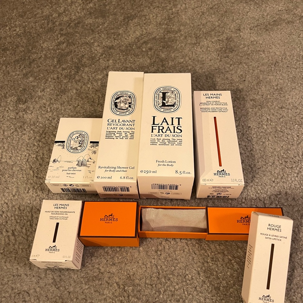 Hermes and Diptyque boxes